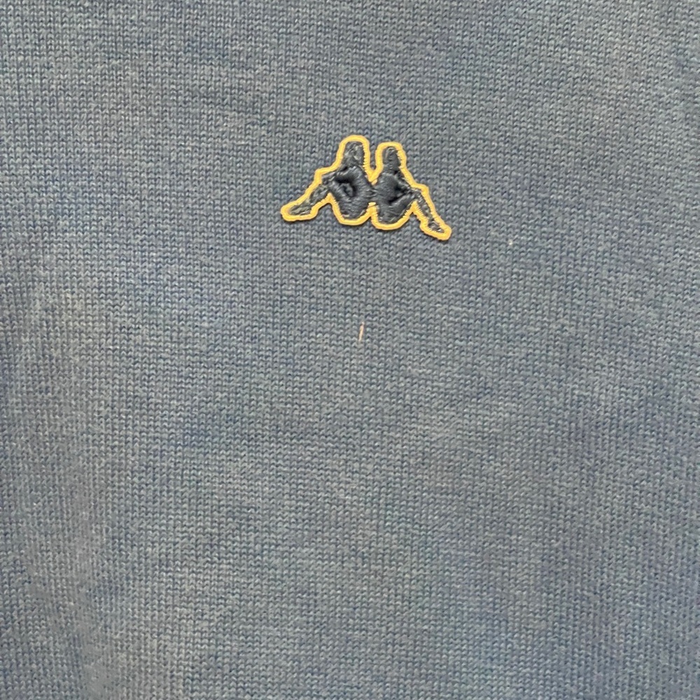Vtg Robe Di Kappa Blue Crewneck Sweater Logo Sport Knit Pullover Y2K Euro Large - Picture 3 of 7